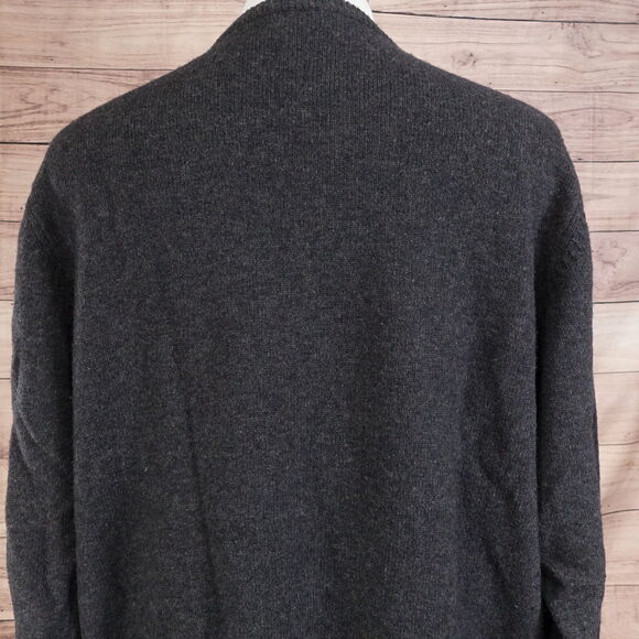 JOS A BANK LAMBSWOOL WOOL BLEND GREY RED ARGYLE PULLOVER SWEATER MENS SZ M - Picture 4 of 5